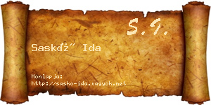 Saskó Ida névjegykártya